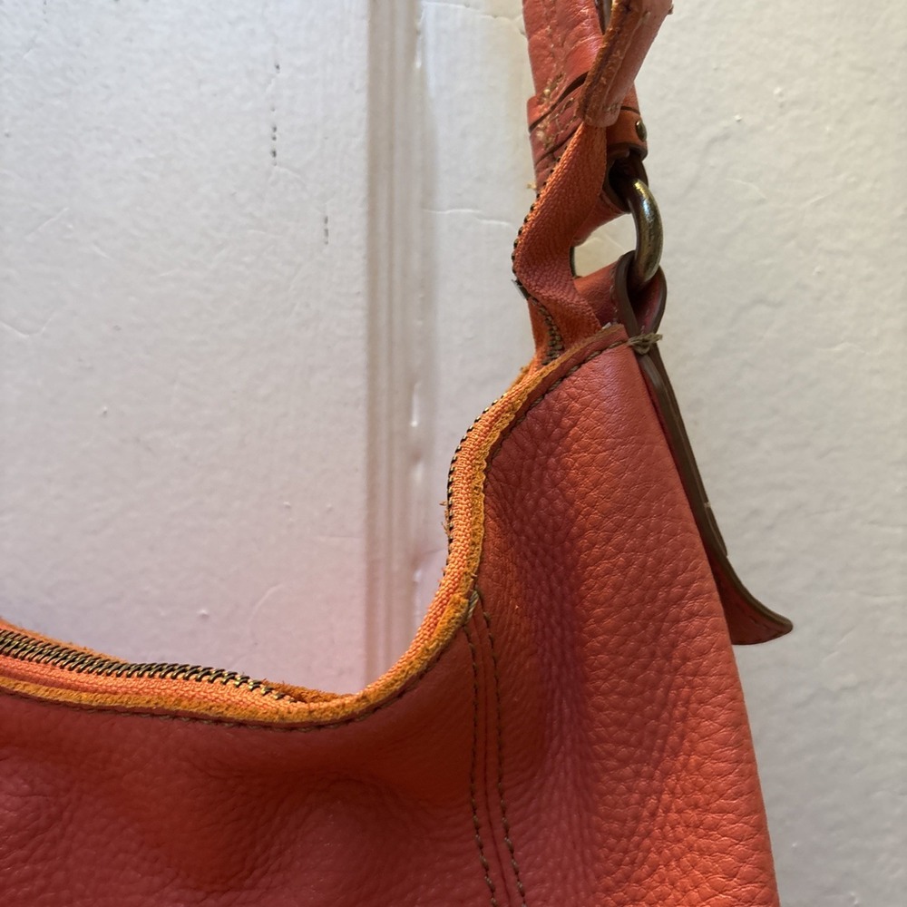 The Sak Leather Handbag Coral 14 X 10" - Picture 5 of 15